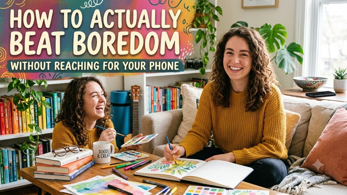 A hand pausing before reaching for a phone on a table