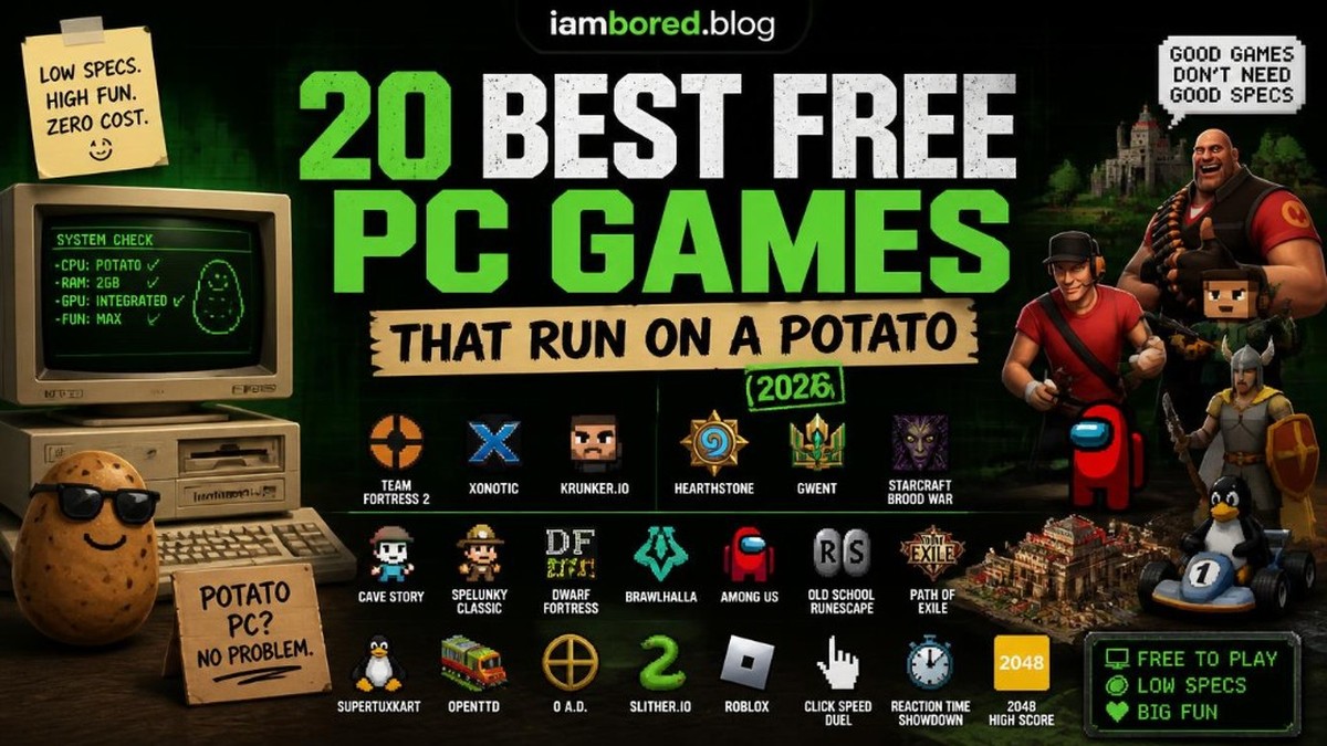 20 Best Free PC Games That Run on a Potato (2026) | I Am Bored