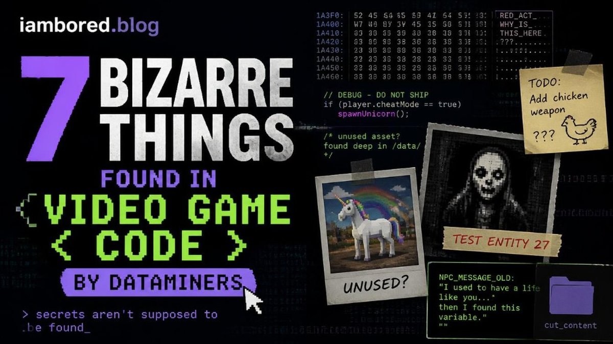 7 Bizarre Things Found in Video Game Code by Dataminers | I Am Bored