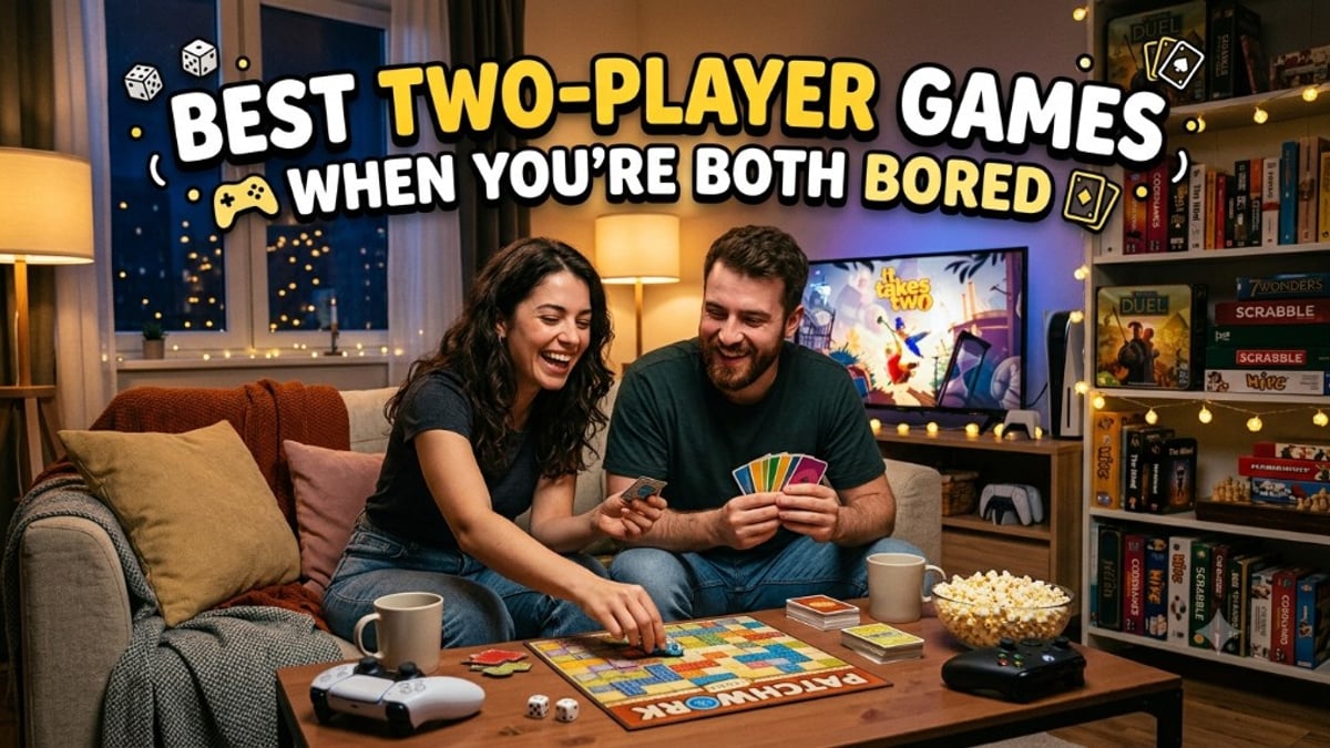 Two people sharing one phone screen playing a simple turn-based game