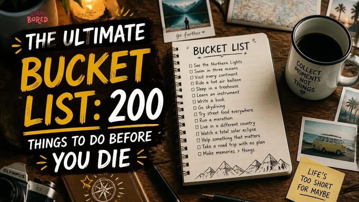 The Ultimate Bucket List: 200 Things to Do Before You Die | I Am Bored